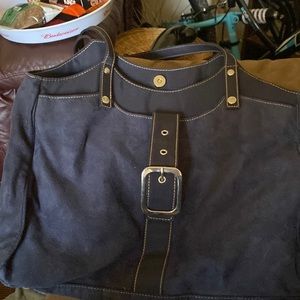 Blue suede bag